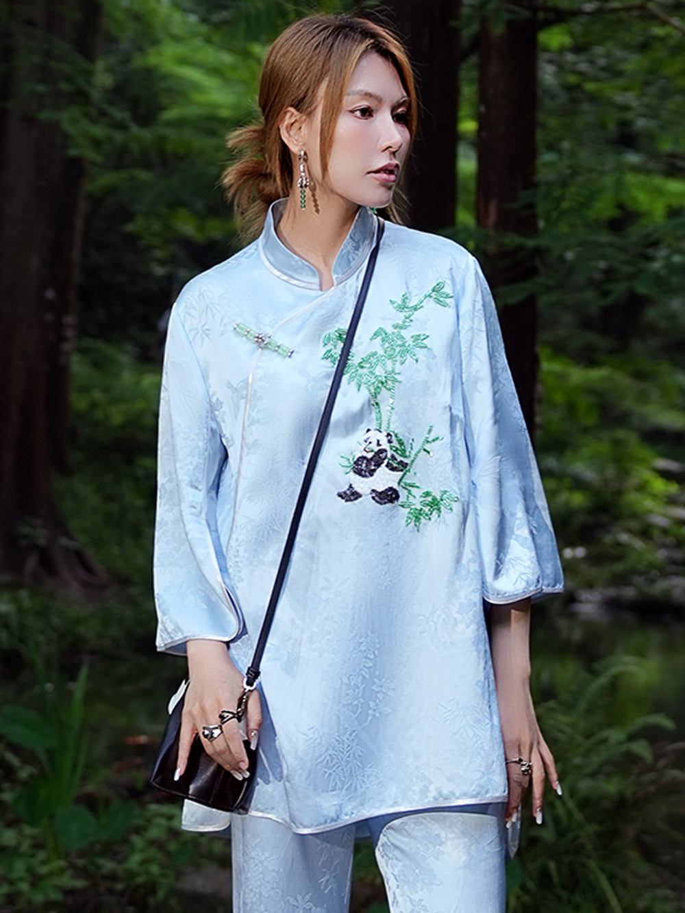 Mukzin“Capsule Collection”New Chinese-Style Printed Short-Sleeved Shirt With A Turned-Up Collar