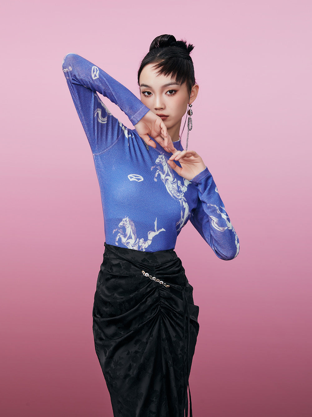 MUKZIN Soft Printed Slim Fit 2-color Original Bottoming Shirt