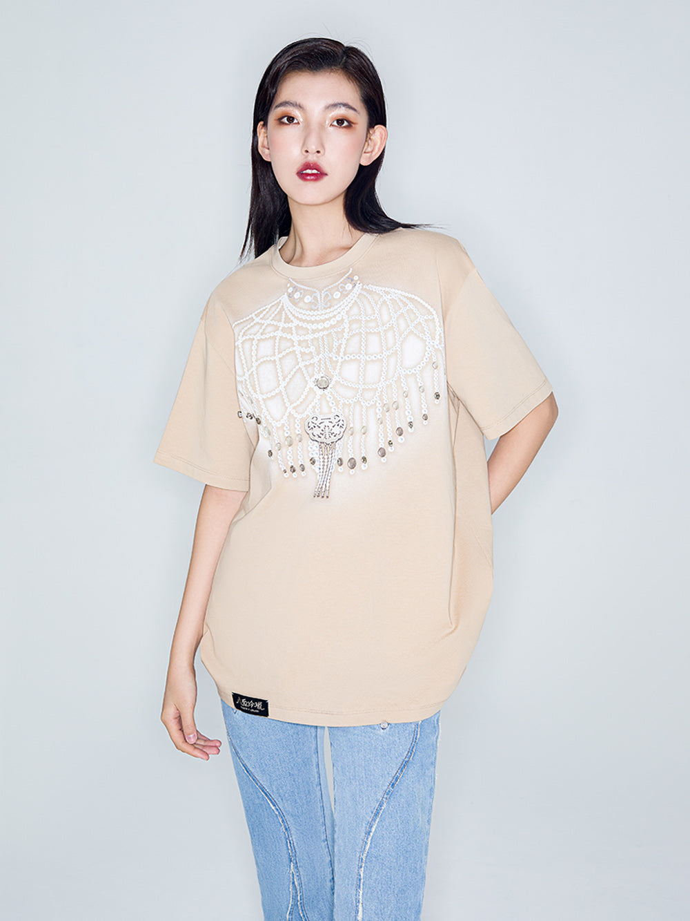 MUKZIN Linglong“Pearl” Vintage Loose Basic T-Shirt