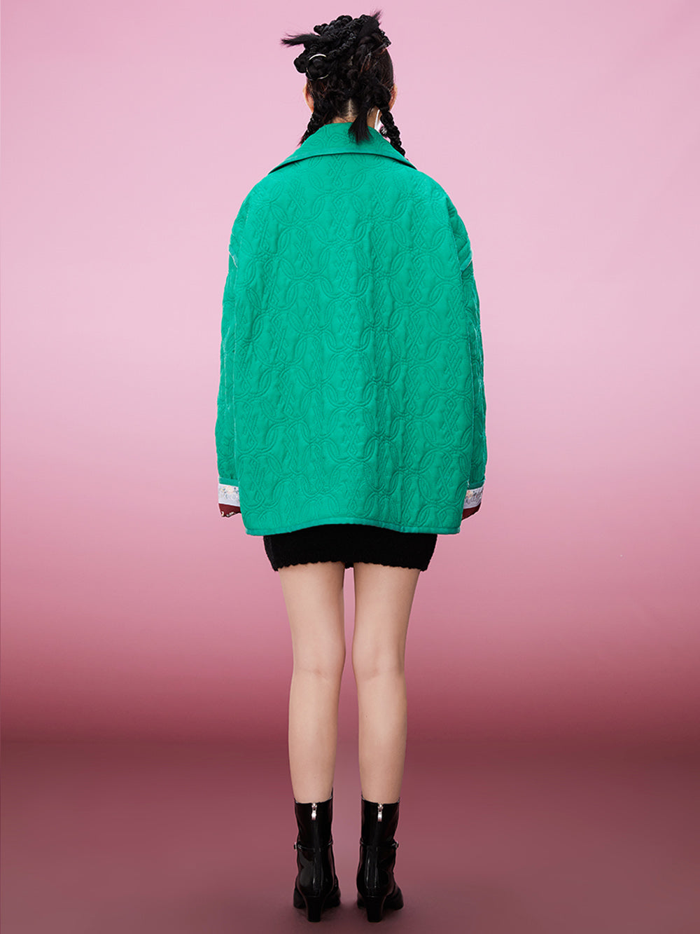 MUKZIN Chinese Costume Elements Green Quilted Jacket