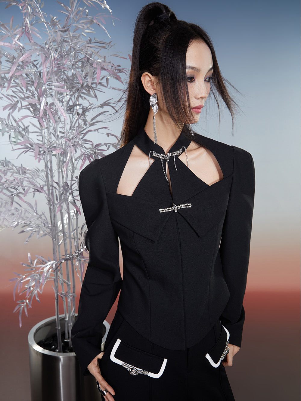 MUKZIN Chinese Style Black Temperament Original Personalized Jacket