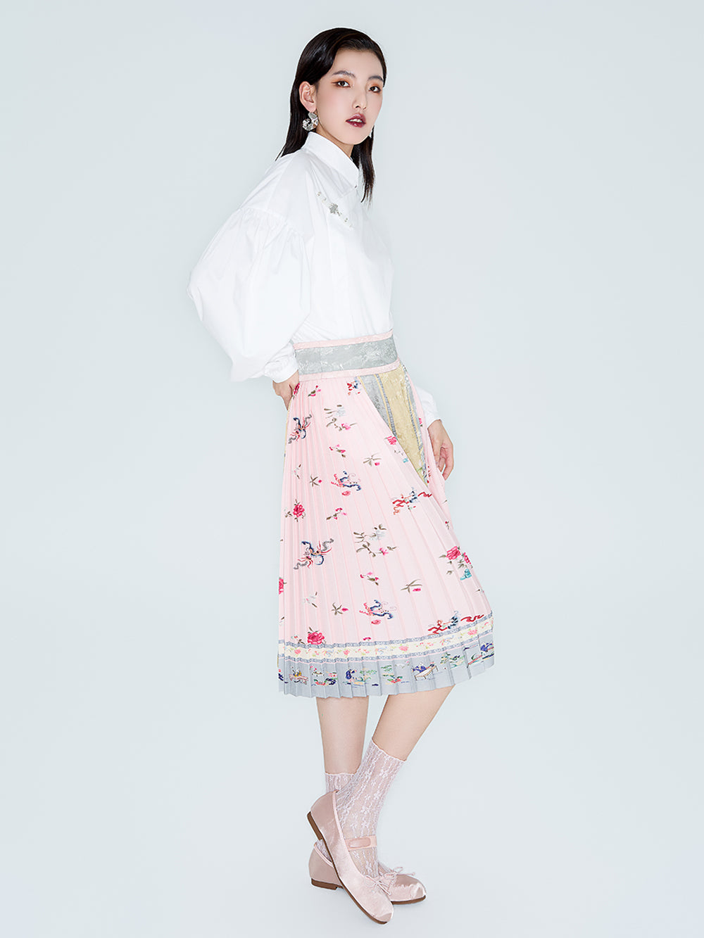 MUKZIN Linglong "White Jade" New Chinese-Style Button-Up Collar Loose Tang Dynasty-Inspired Shirt