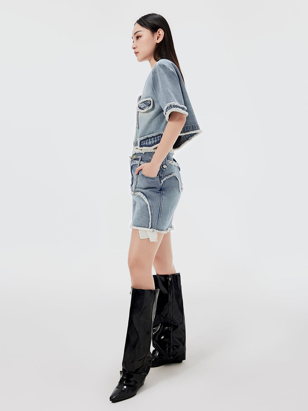 MUKZIN Vintage Denim Short Sleeve Jacket