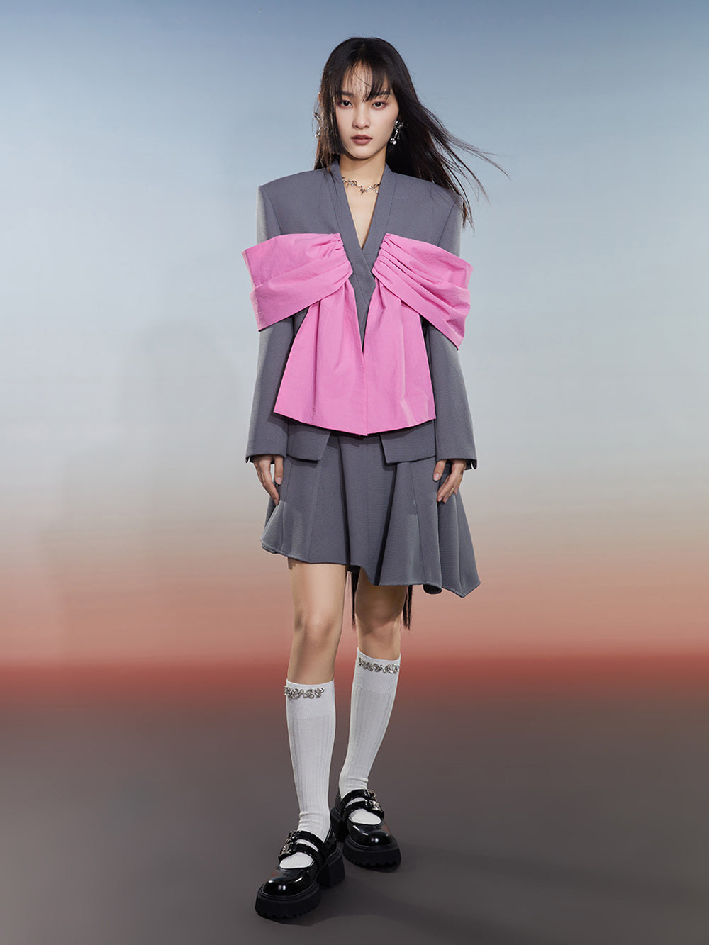 MUKZIN New Arrival Stitching Eye-catching Fashionable Versatile Suit