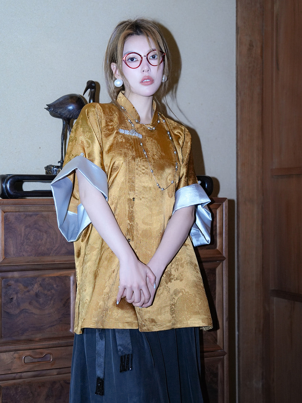 MUKZIN Tricolor Chinese Cheongsam Jacket