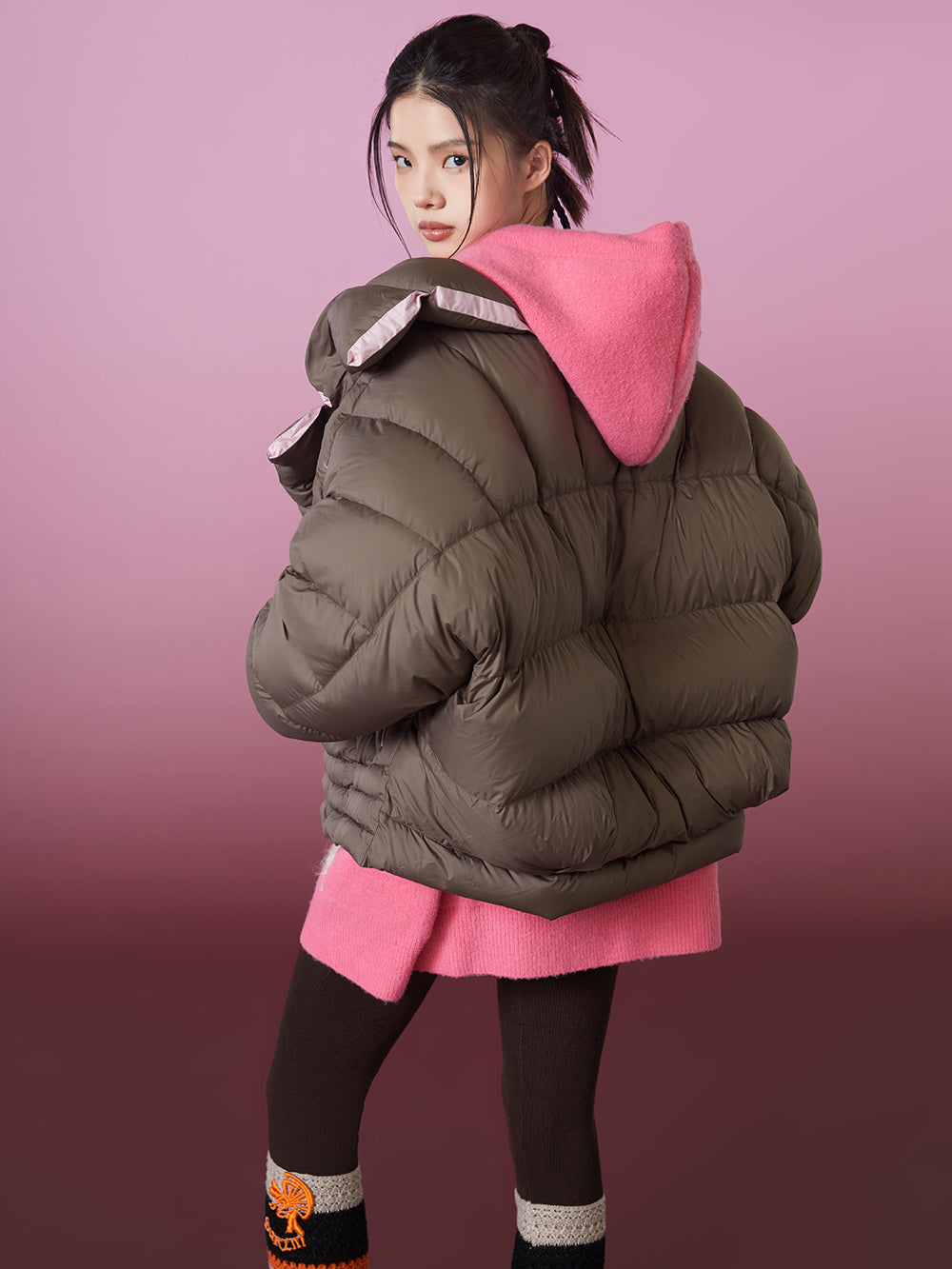 MUKZIN Color Block Fashionable High-quality Outerwear Down Jacket