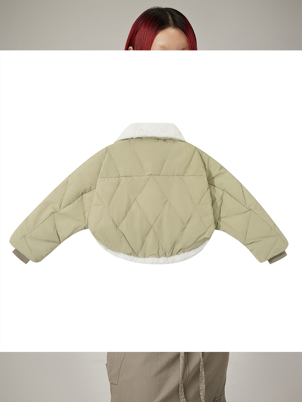 MUKTANK Big Lapel Short Quilted Jacket