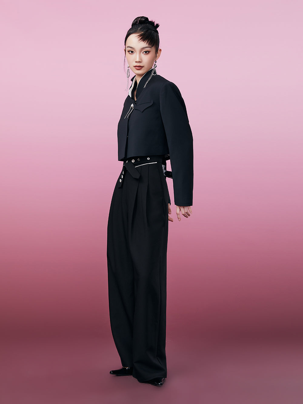 MUKZIN Straight Wide-leg Pants Look Slim Loose Simple