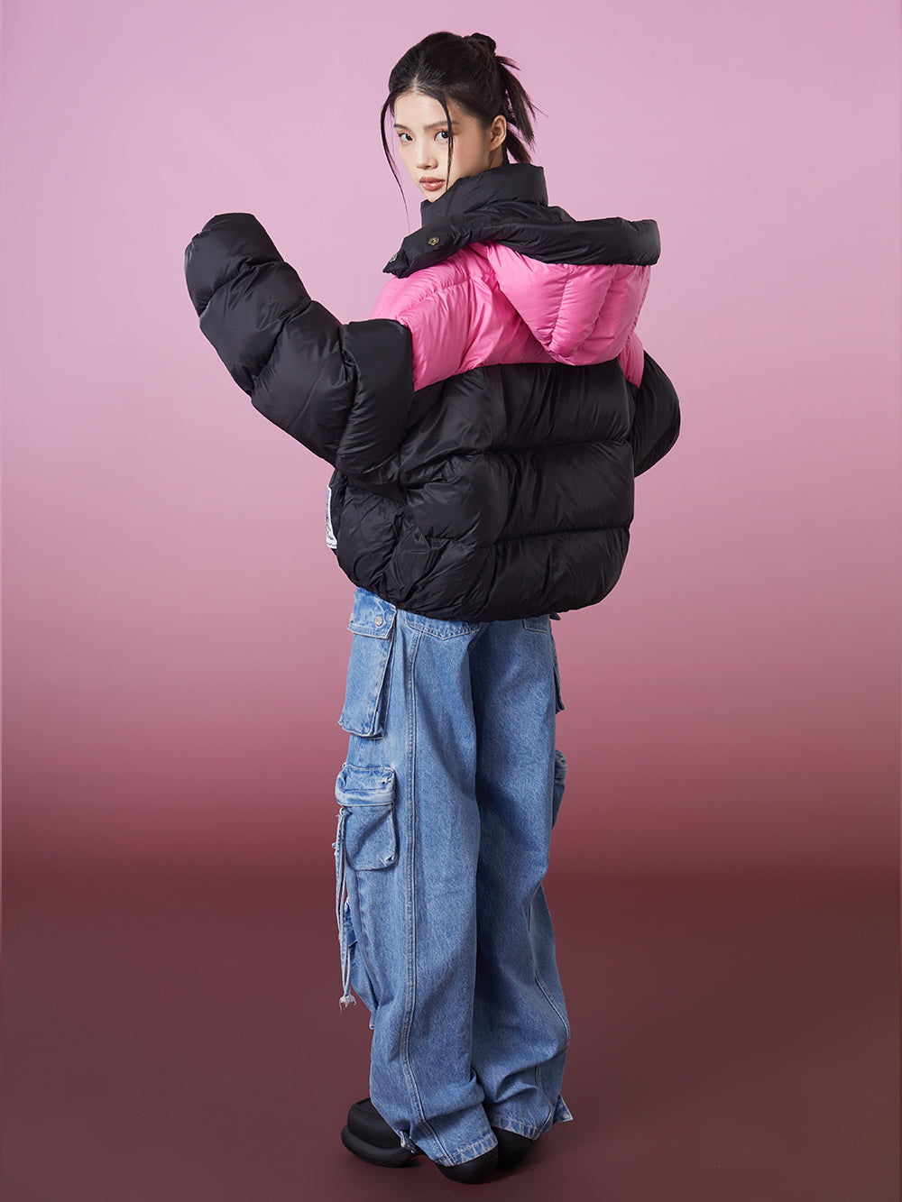 MUKZIN Suger Color Bolocking Down Jacket