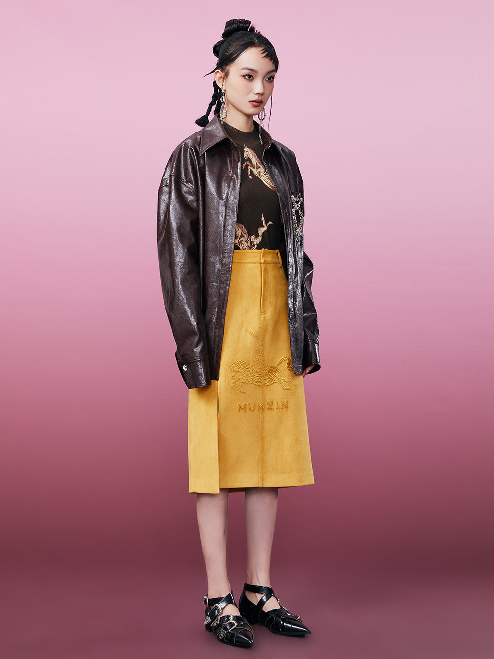 MUKZIN PU Brown Versatile Warm Classic Original Shirt Jacket