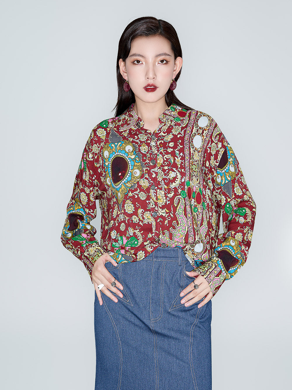MUKZIN Linglong Series Retro Print Shirt