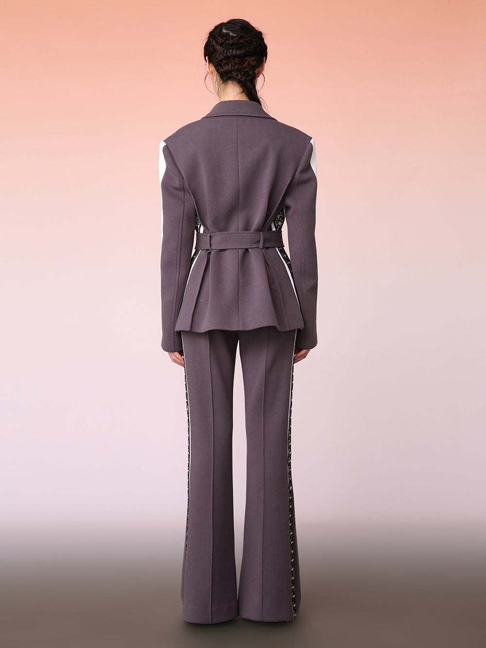 MUKZIN Spliced Casual Gray Versatile Bell Bottoms