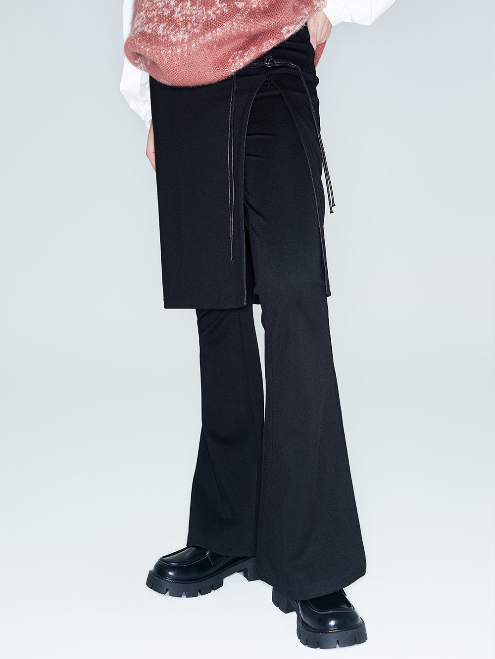 MUKZIN Linglong "Shadow" Chinese Retro Fake Two-Piece Bell-bottom Pants