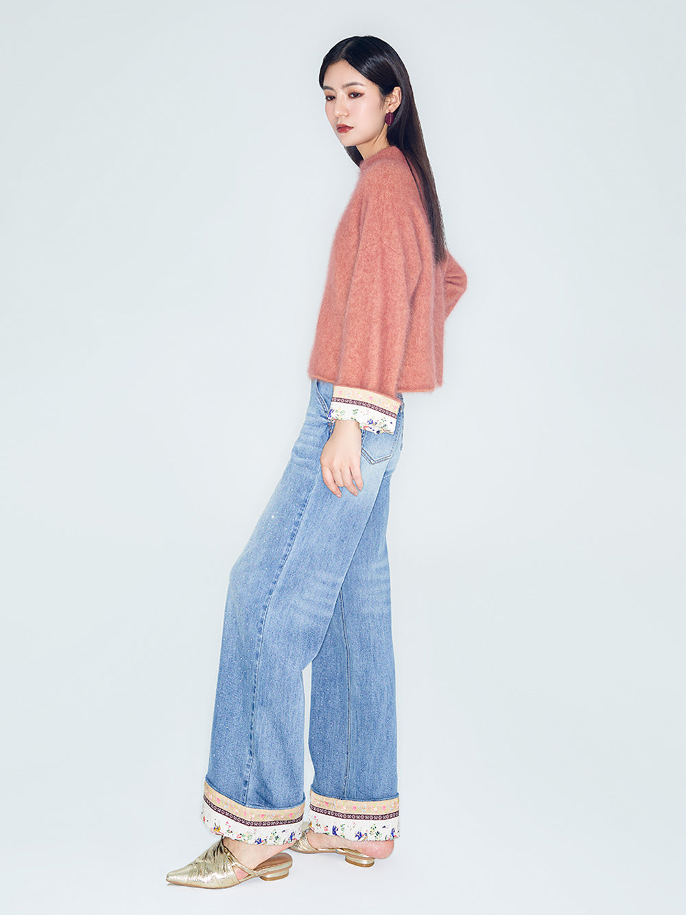 MUKZIN Lilong "Young Travel" Slimming Patchwork Straight-Leg Jeans