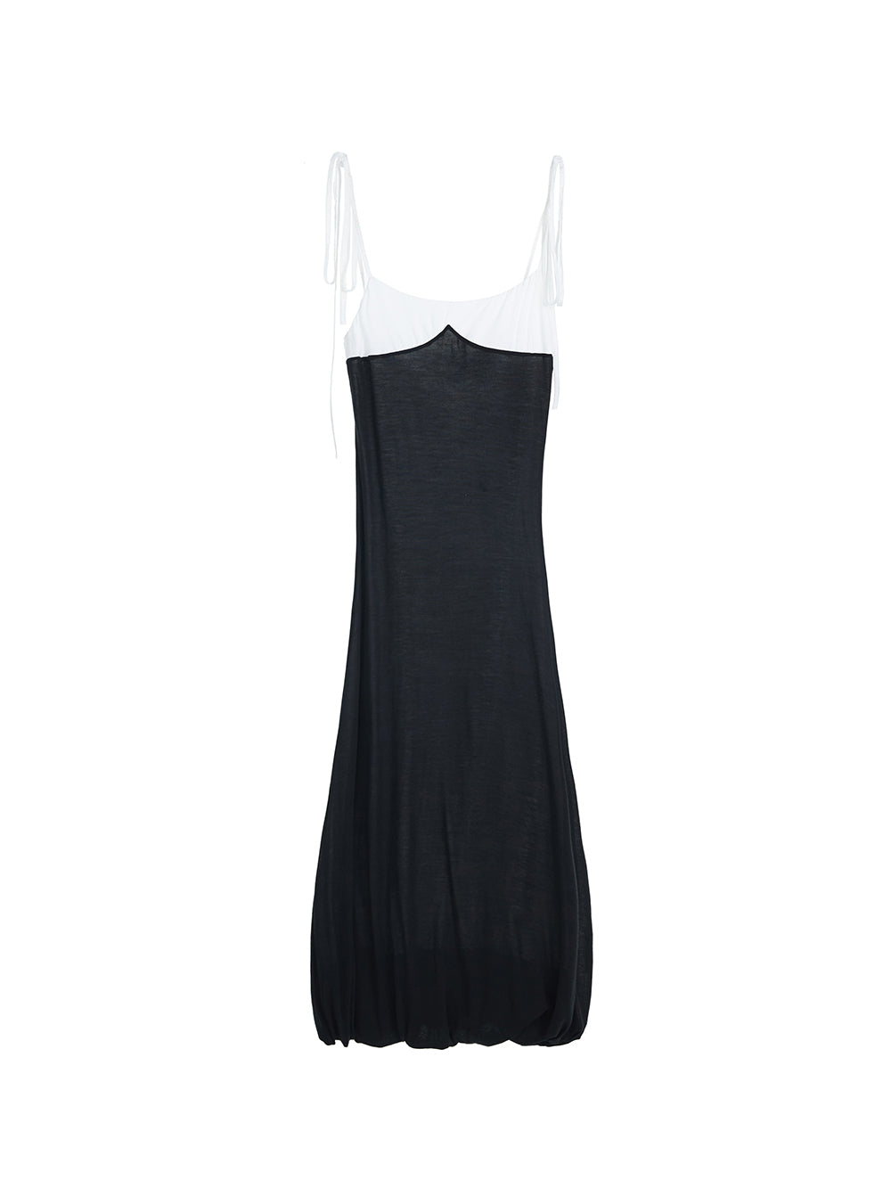 MUKTANK x MODULER Silk and Tencel Colorblock Strap Fitted Dress