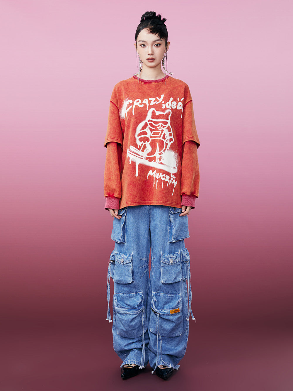 MUKZIN Spliced Casual Loose Comfortable Versatile T-shirt