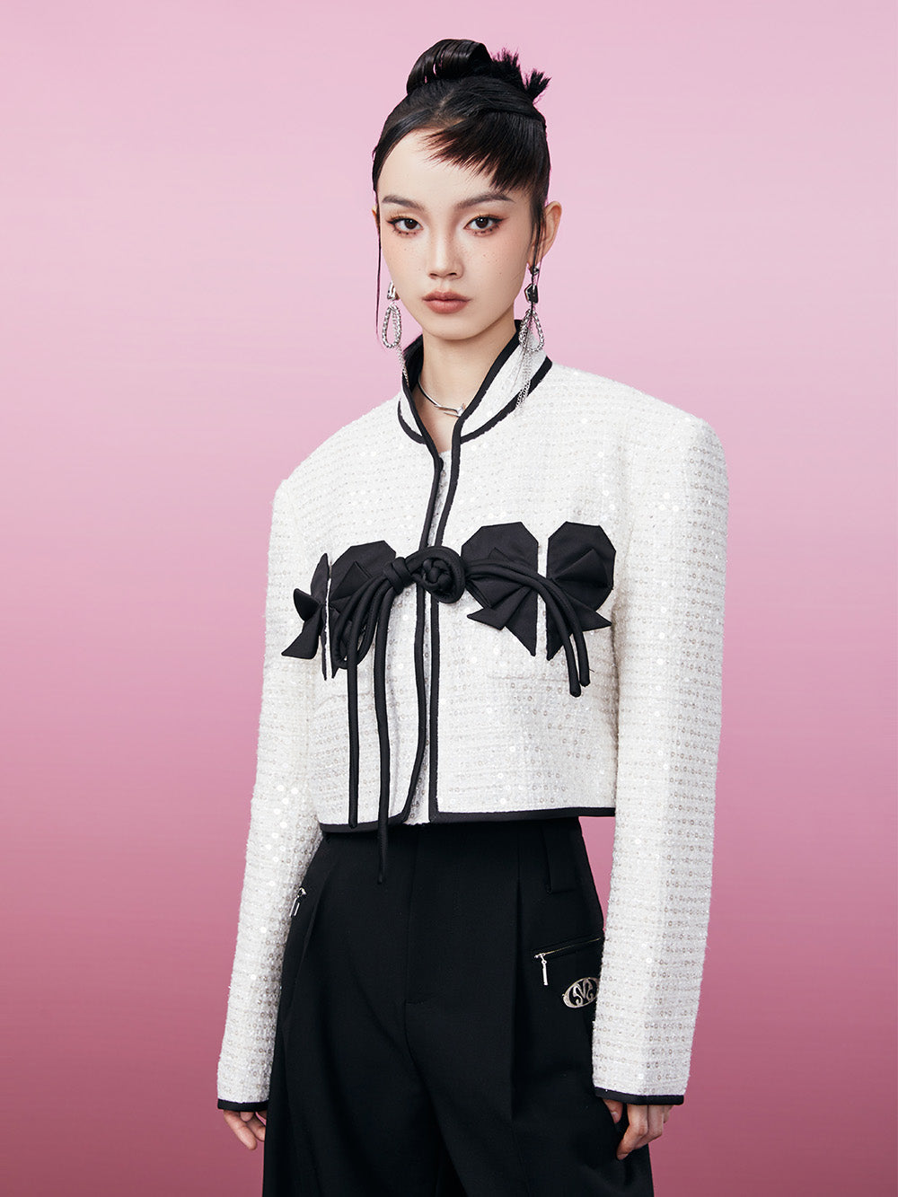 MUKZIN Stylish Short Durable 2-color Color Block Coat