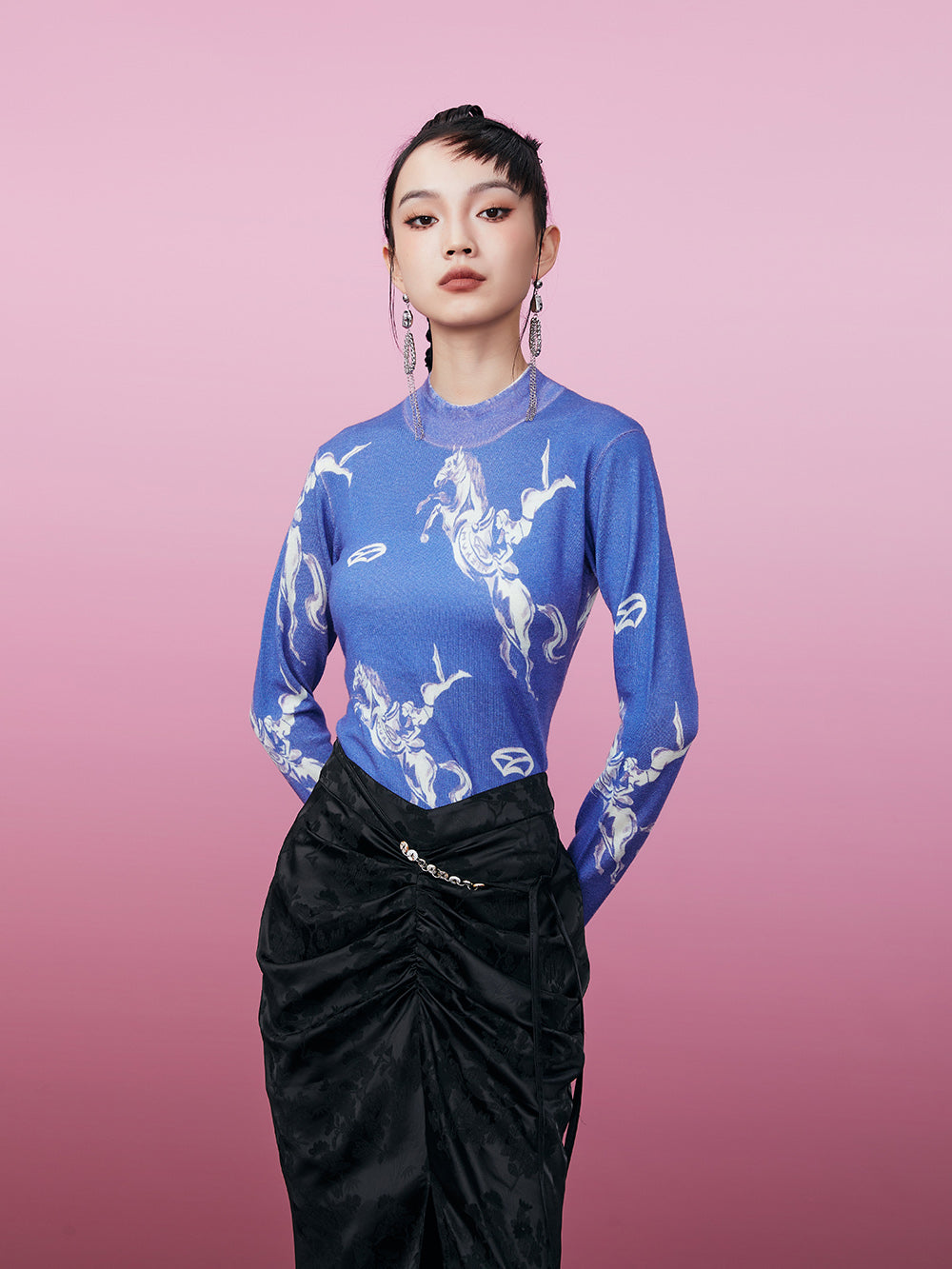 MUKZIN Soft Printed Slim Fit 2-color Original Bottoming Shirt