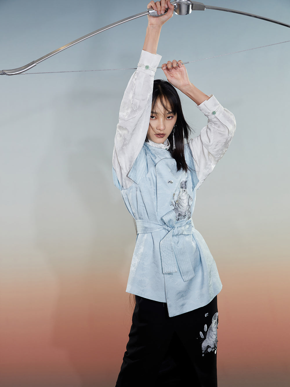 MUKZIN New Light Blue New Chinese Style Retro Vest