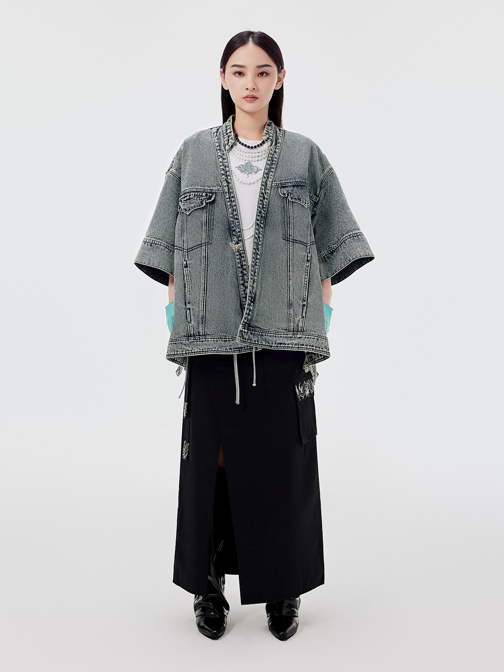 MUKZIN Workwear Straight Midi Skirt