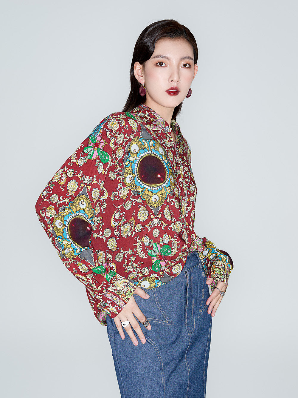 MUKZIN Linglong Series Retro Print Shirt