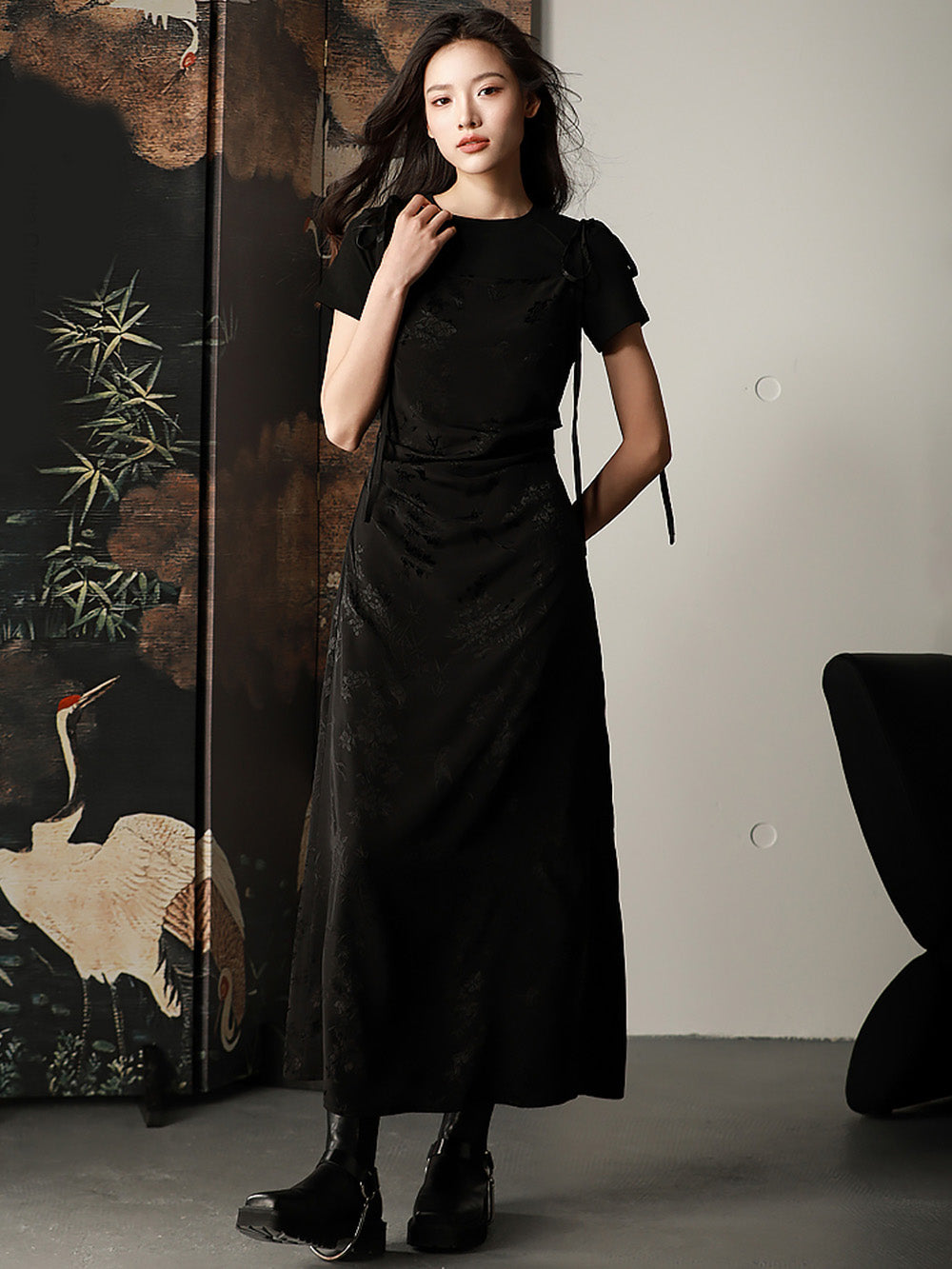 MUKTANK X CUUDICLAB Silk Jacquard Cheongsam Dress