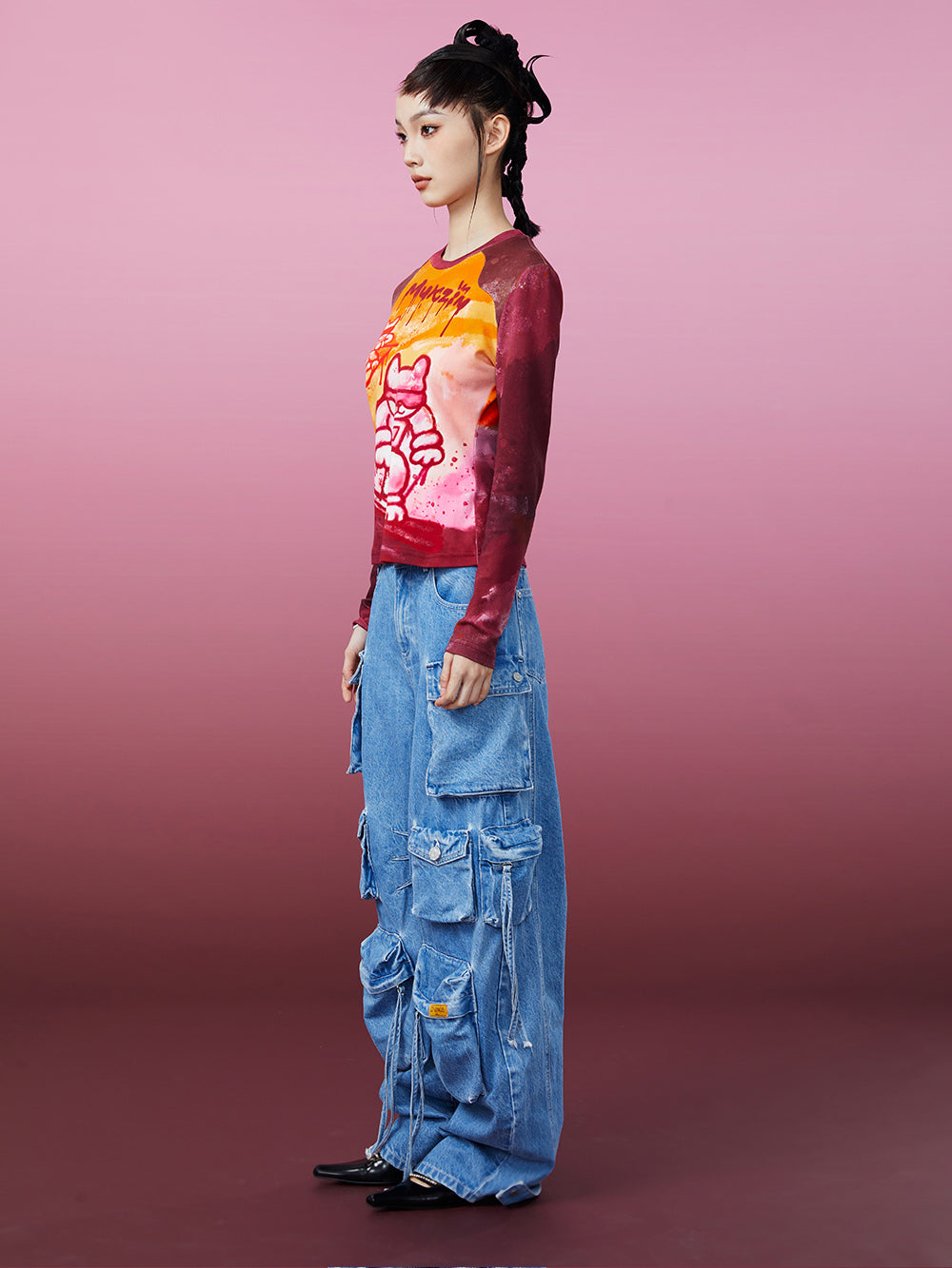 MUKZIN Slim Fit Printed Retro Original Classic Bottoming Shirt