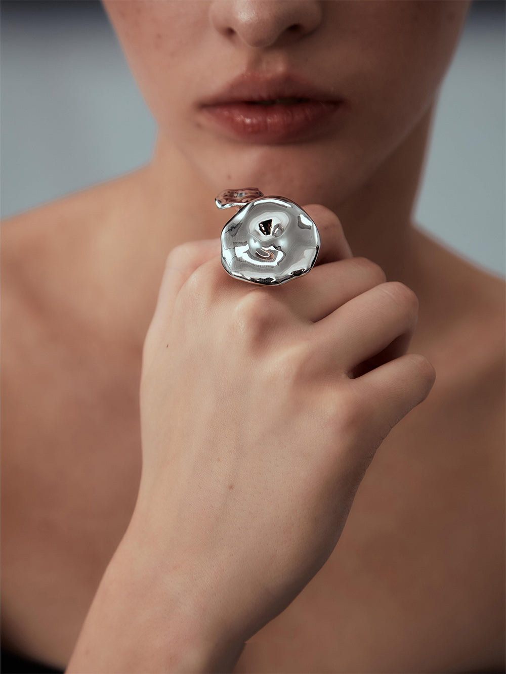 MUKTANKxPEARLONA Dangerous Garden -Pleated Mushroom Pearl Ring