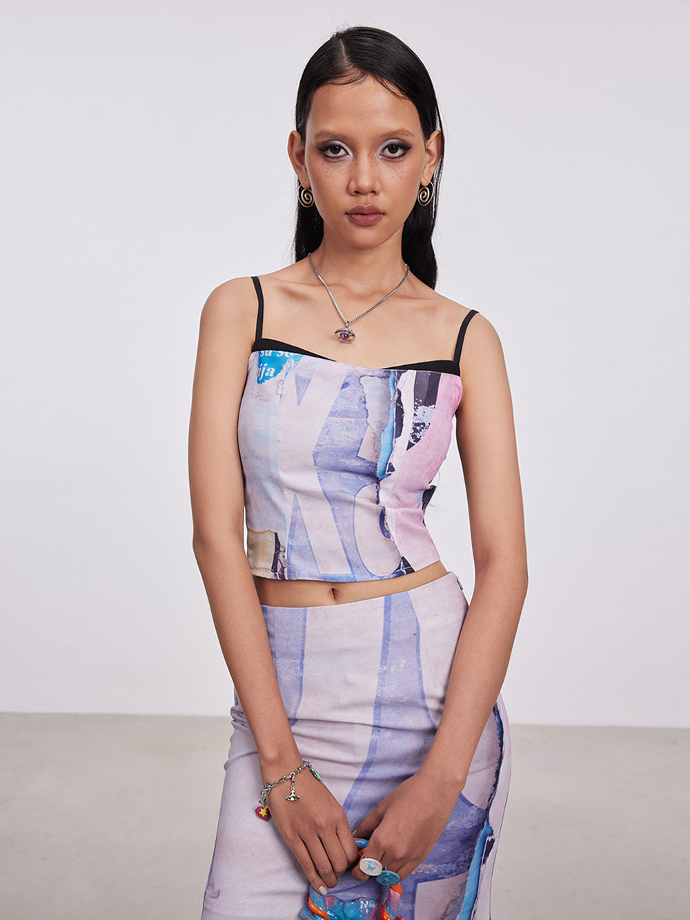 MUKTANK x Damage Asia Tropical Vacation Printed Skirt Set (Top+Skirt)