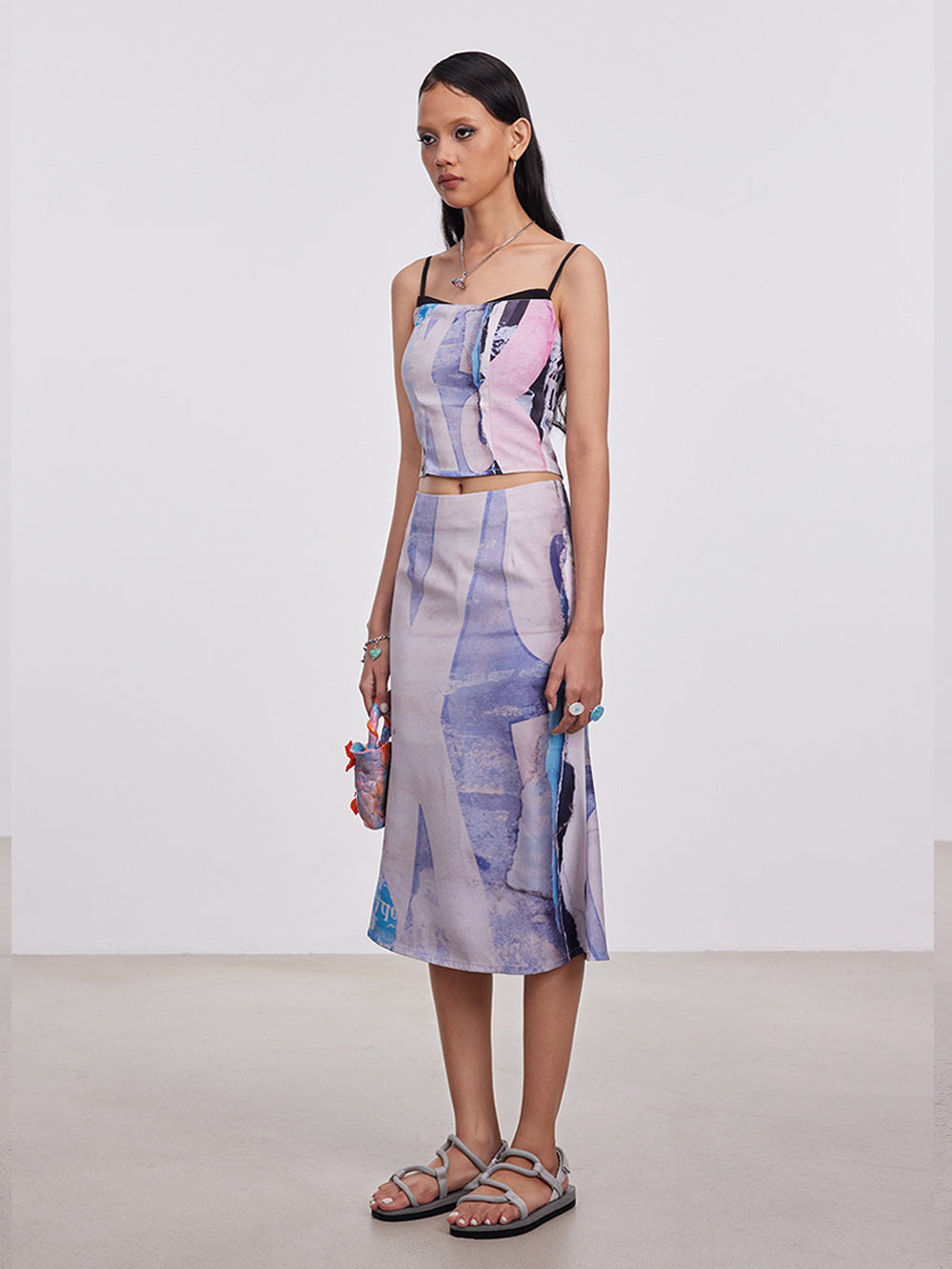 MUKTANK x Damage Asia Tropical Vacation Printed Skirt Set (Top+Skirt)
