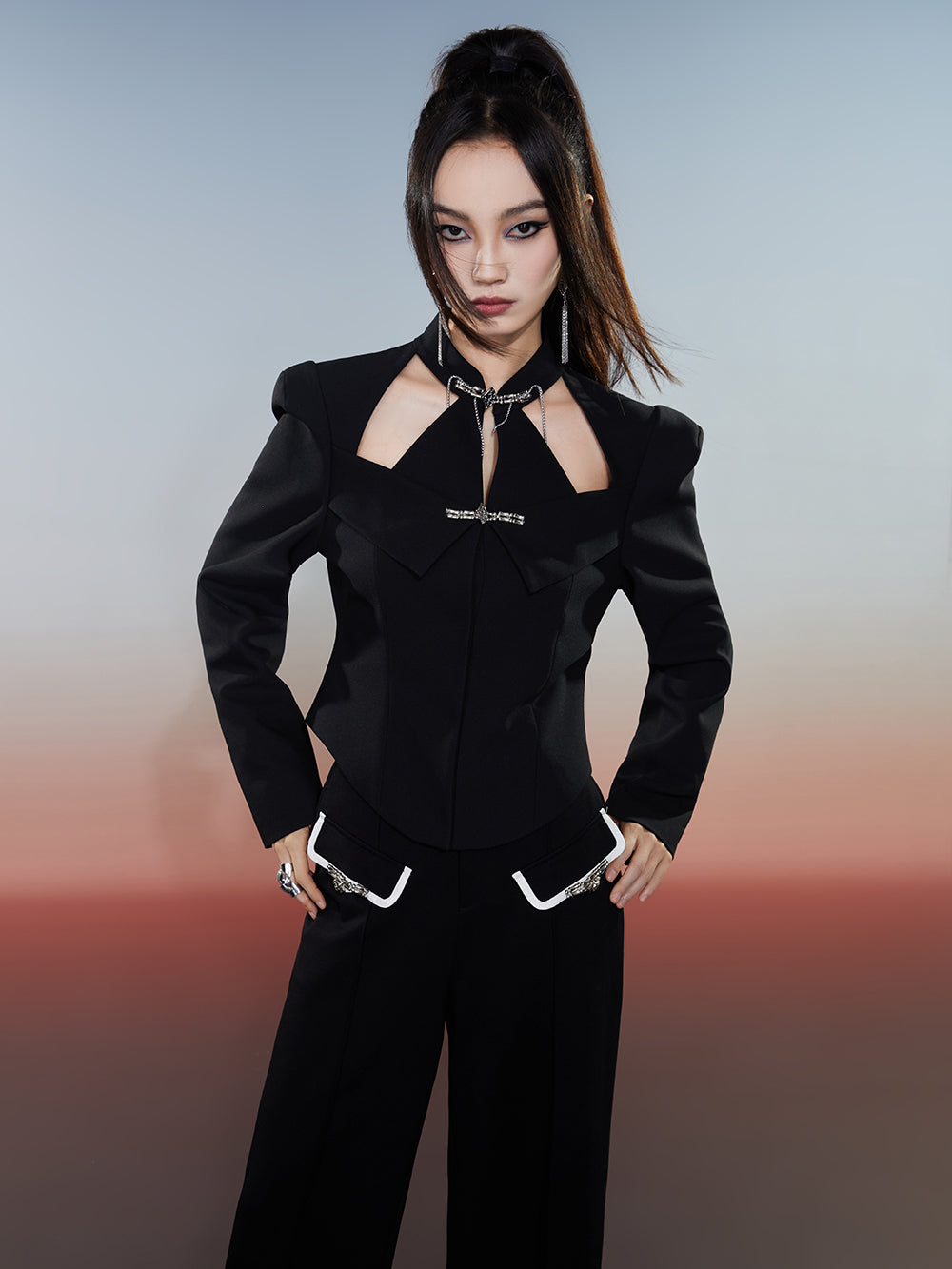 MUKZIN Chinese Style Black Temperament Original Personalized Jacket