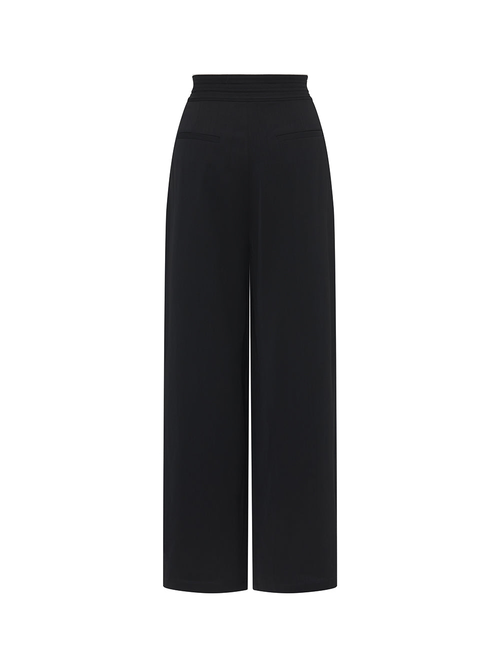 MUKZIN Black Loose Suit Pants with Crossover Design at the Waist