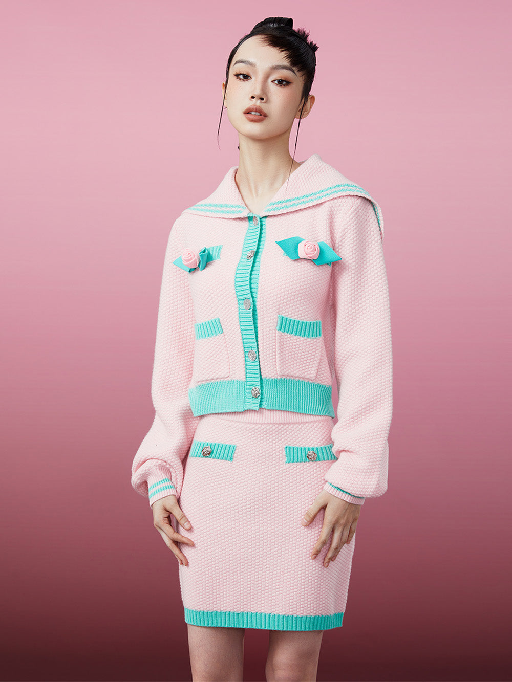 slim fit dress slacks Pink & Green Knit Dress main image 0