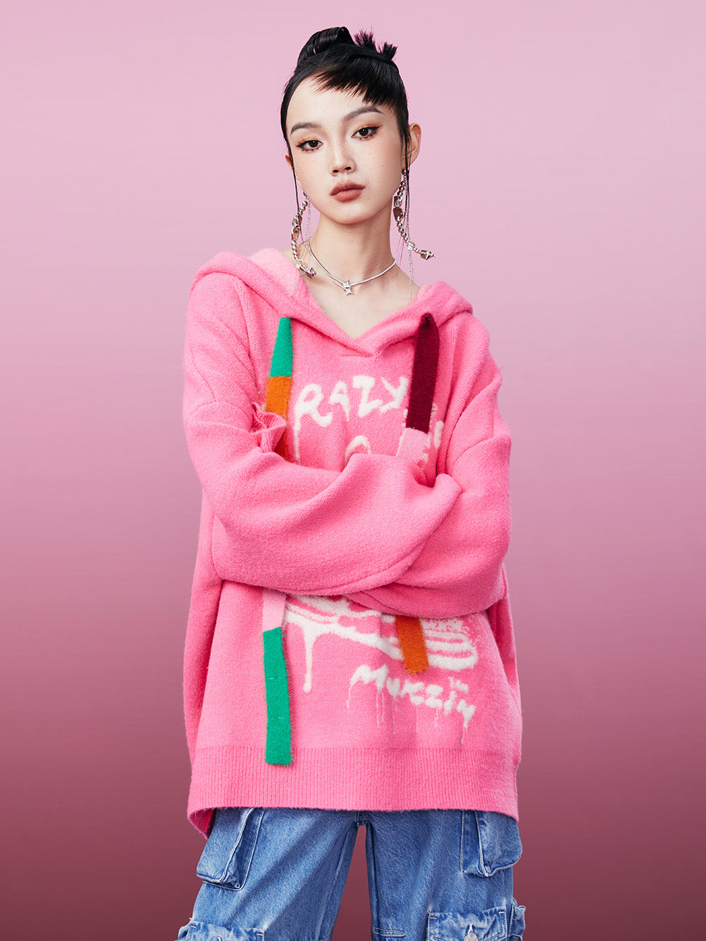 MUKZIN Color Blocking Knited Cap Apaca Sweater