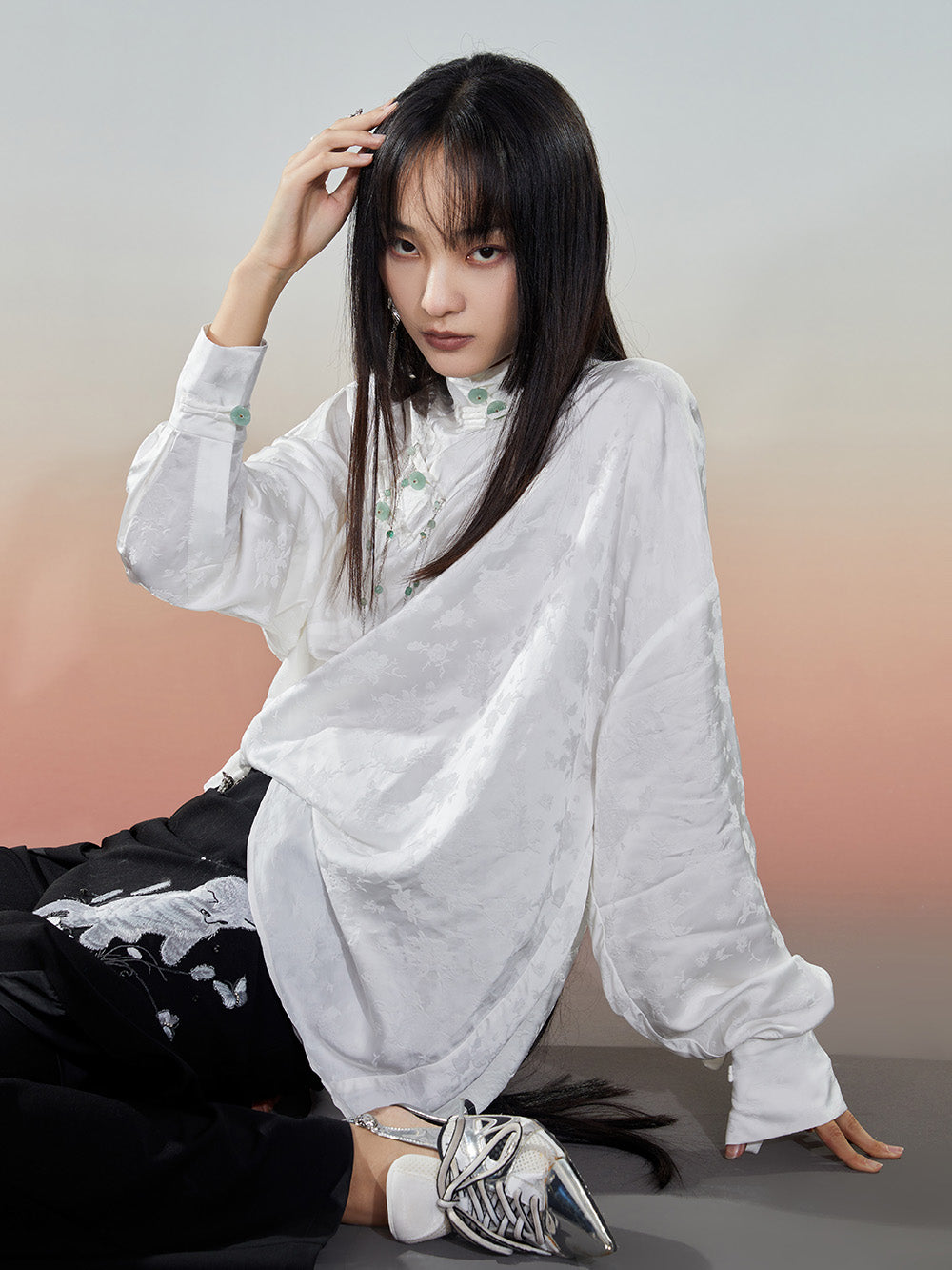 MUKZIN White Loose New Retro Shirt