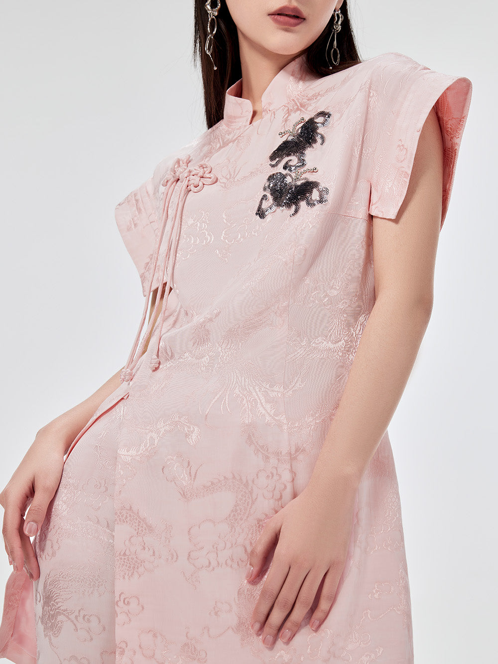 MUKZIN Chinese Cheongsam Design Sleeveless T-shirt