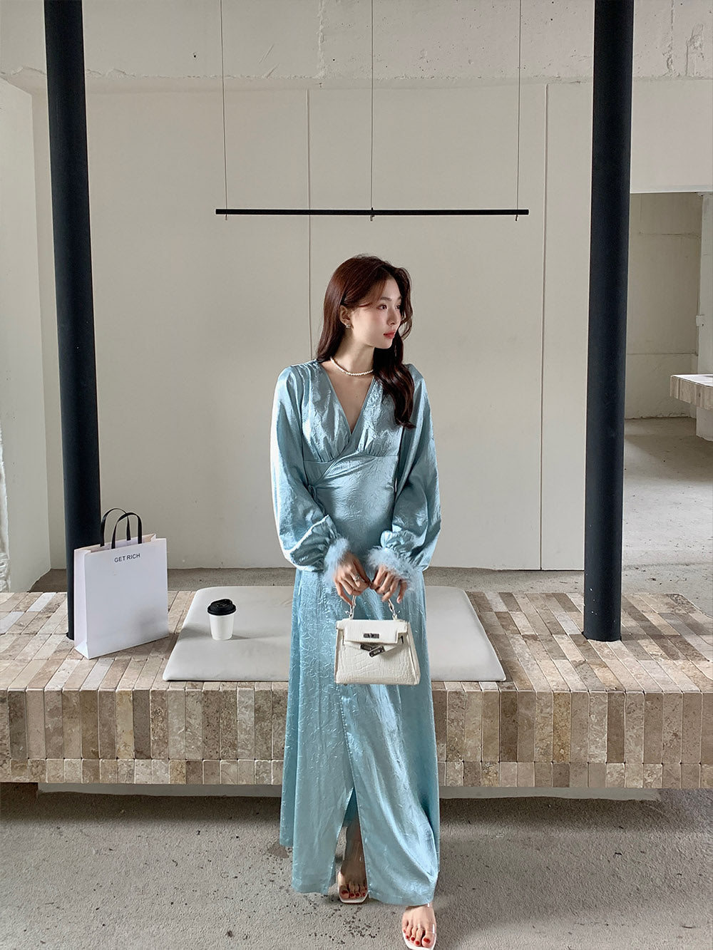 WS Premium Blue Elegant Comfortable Slim Dress