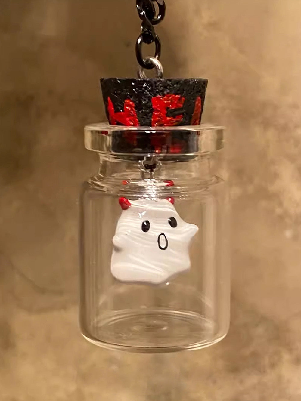 MUKTANK X WHITEHOLE Cute Devil Little Ghost Drift Bottle Necklace Sweater Chain