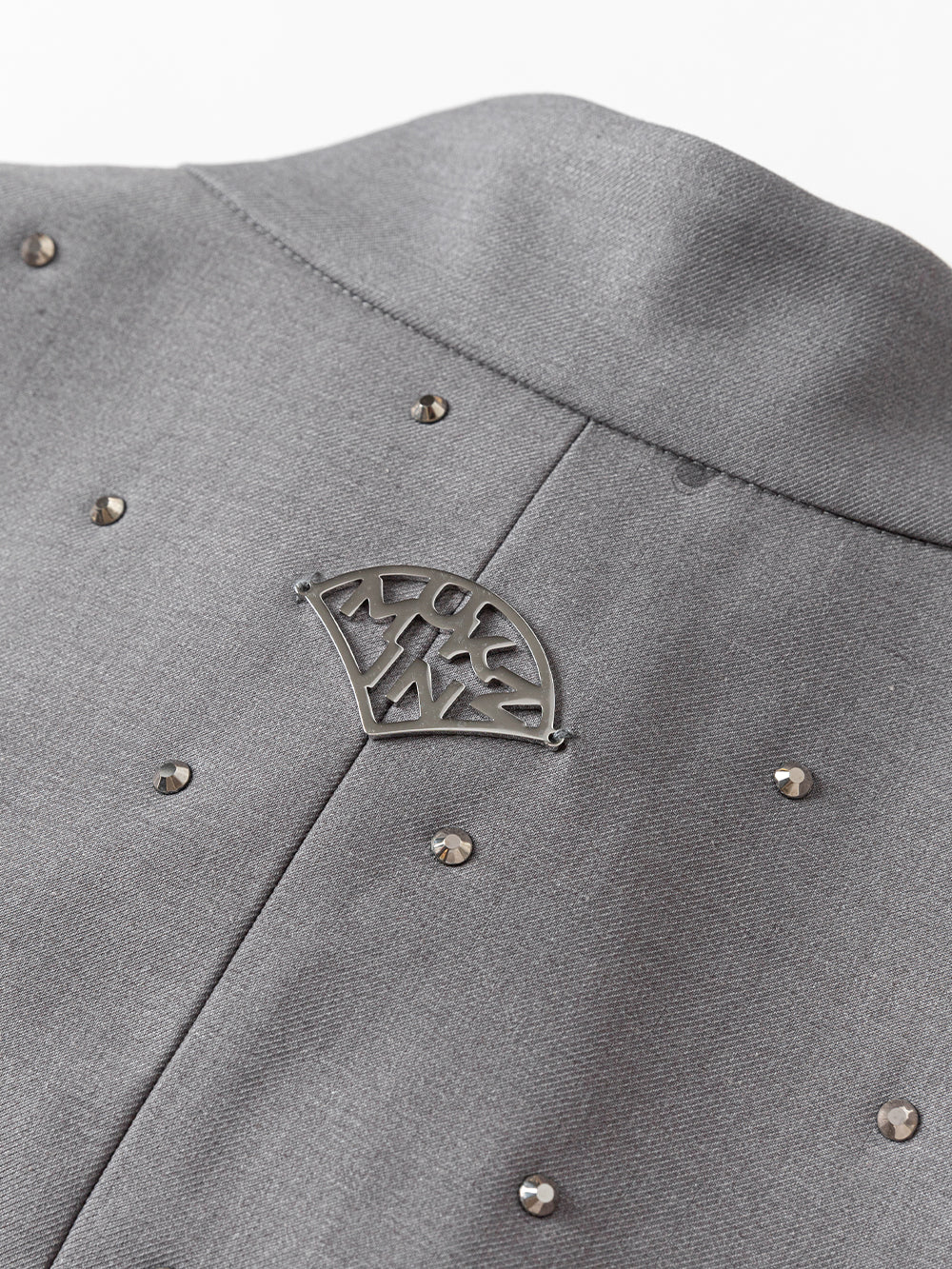 MUKZIN Color-block Chinese Style Retro Gray Stand-up Collar Vest