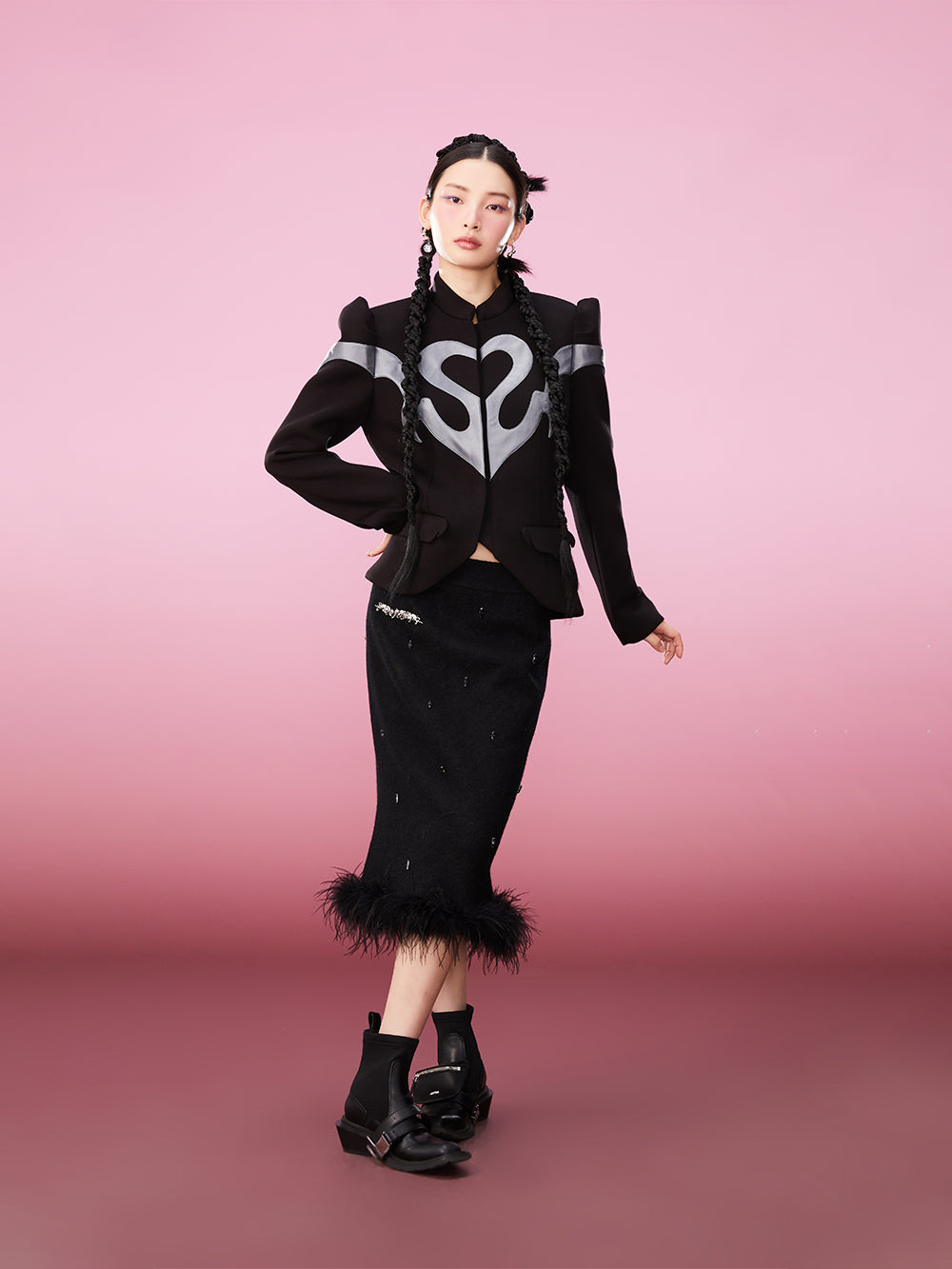 MUKZIN Stitching Retro Chinese Style Slim Coat