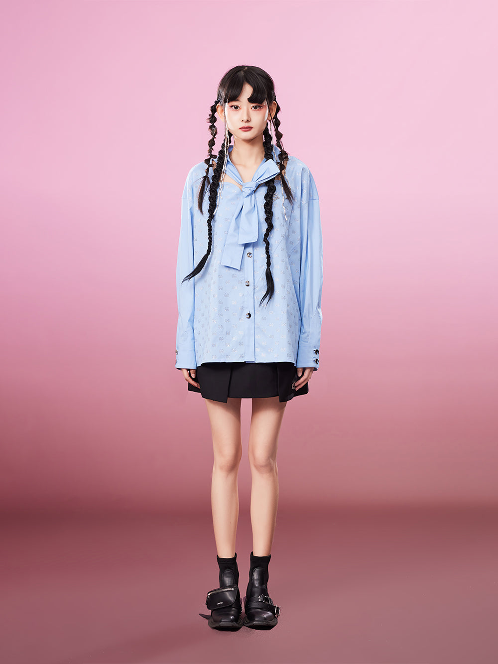 MUKZIN Soft Hot Diamond Blue Loose Casual High Quality Shirt
