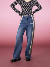 MUKZIN Striped Stitching Loose Casual Classic All-match Jeans