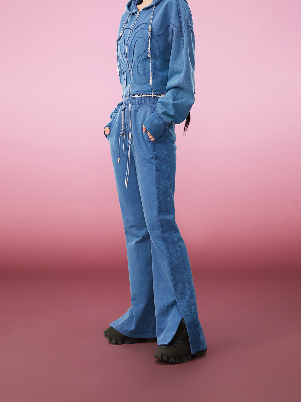 MUKZIN Slim Blue Comfortable Sports Straight Leg Pants