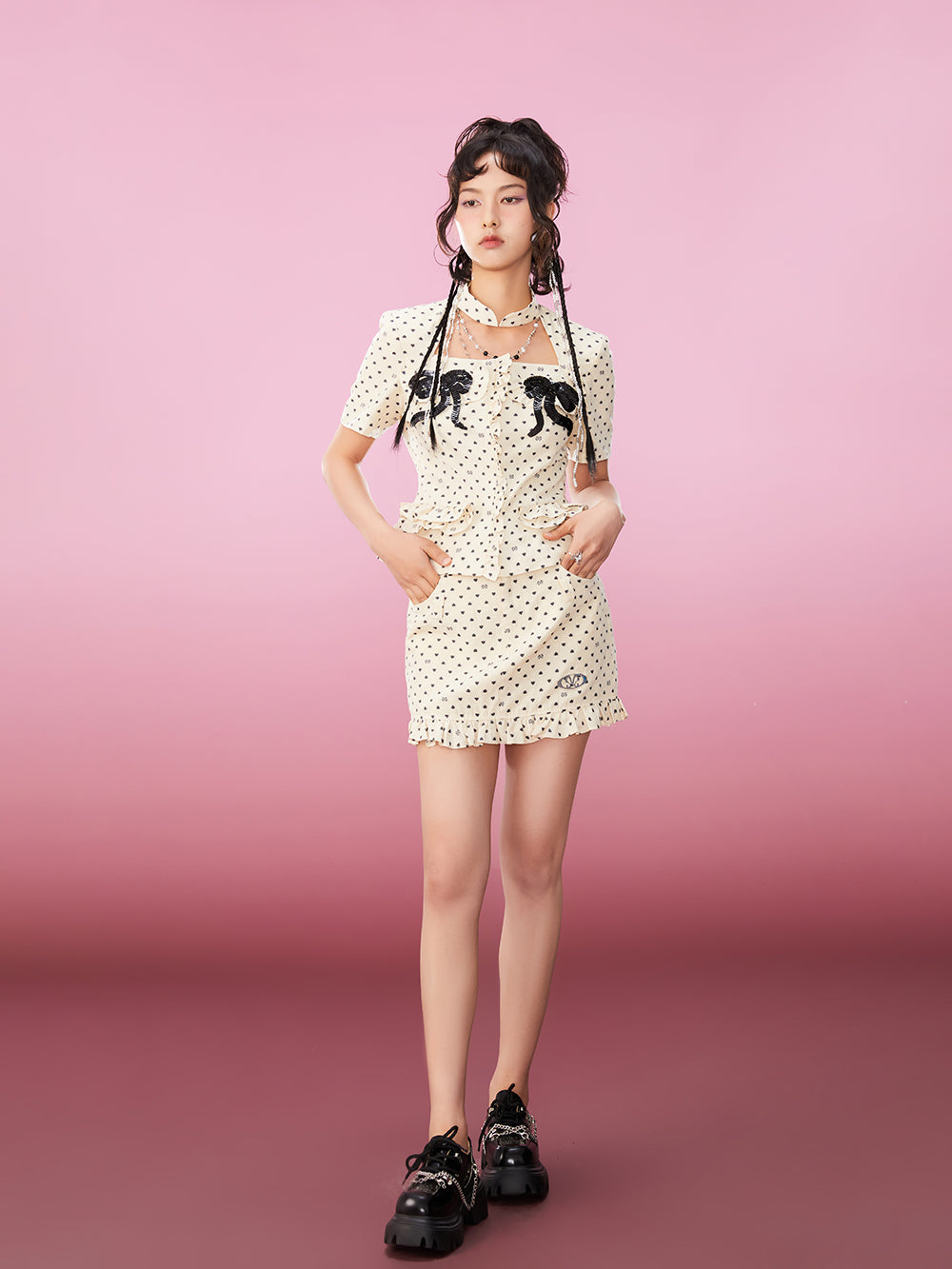 MUKZIN Sweet Style Heart Pattern Elegant High Quality Skirts