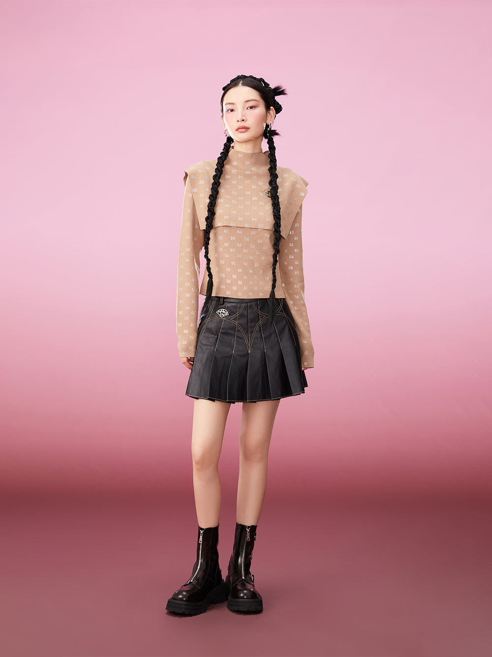 MUKZIN Two-piece Knitted Ironed Diamond Bottoming Undershirt