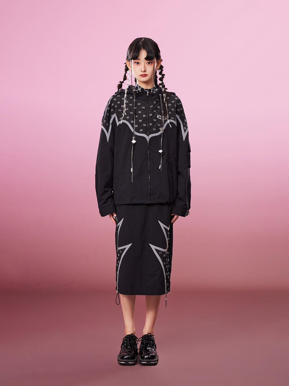 MUKZIN Loose Sports Style Black All-match Original Coat