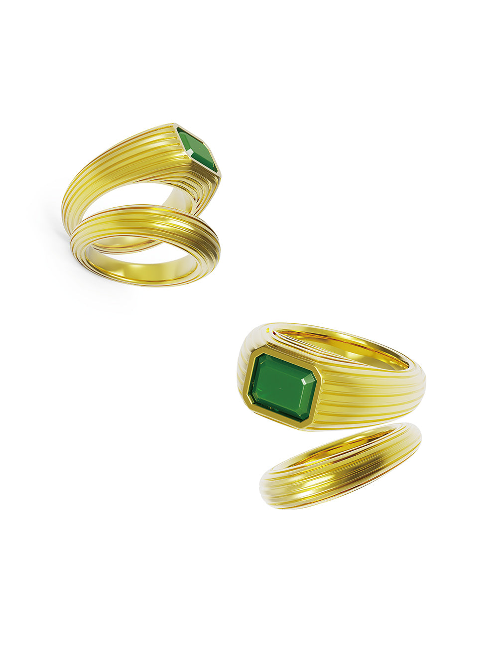 MUKTANK×Mandarin Zan Club Retro Jade Rings