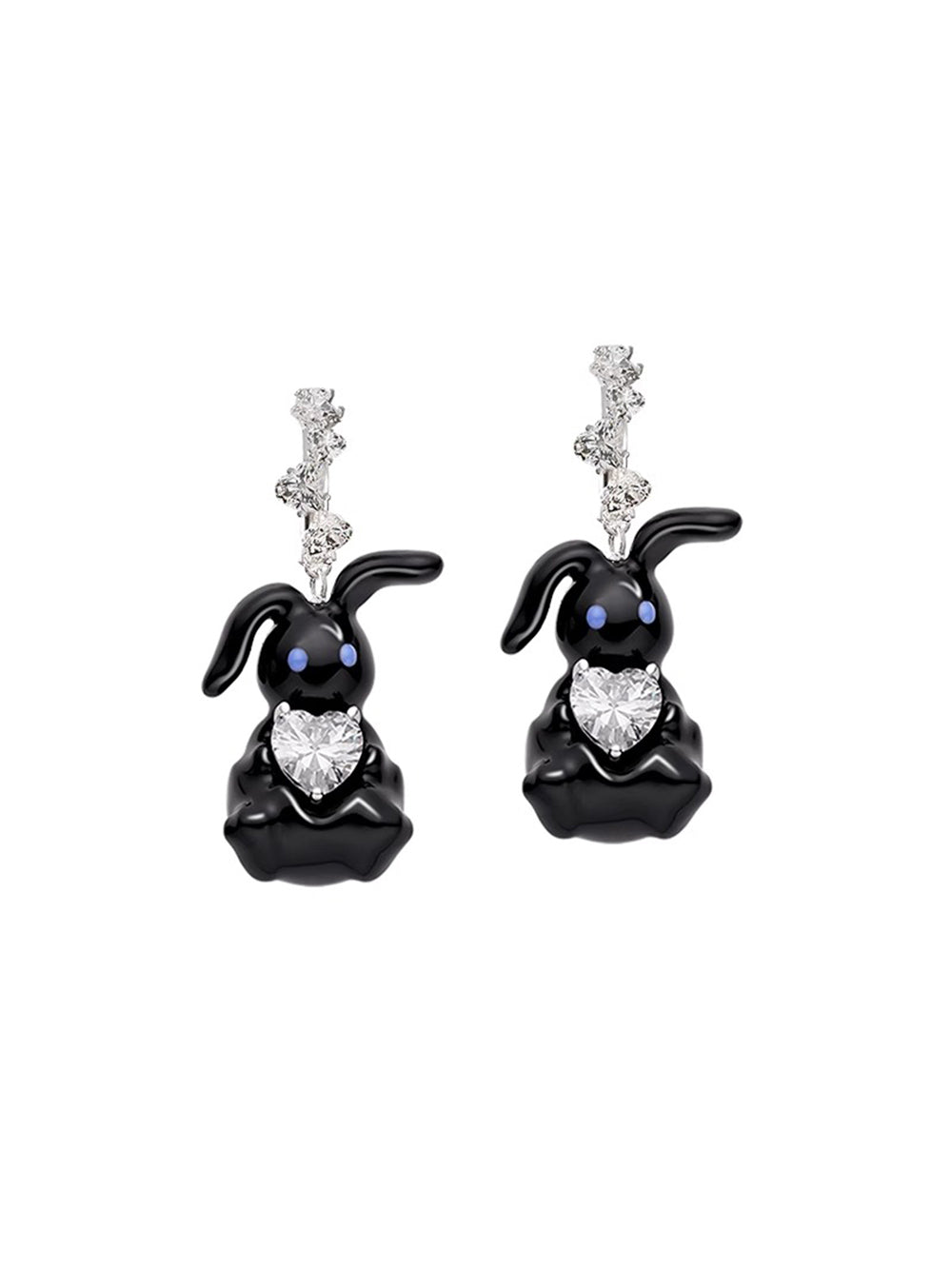 MUKTANK×SUN HUNTER Fantastic Forest + 3D Printed Enamel Earrings White Rabbit
