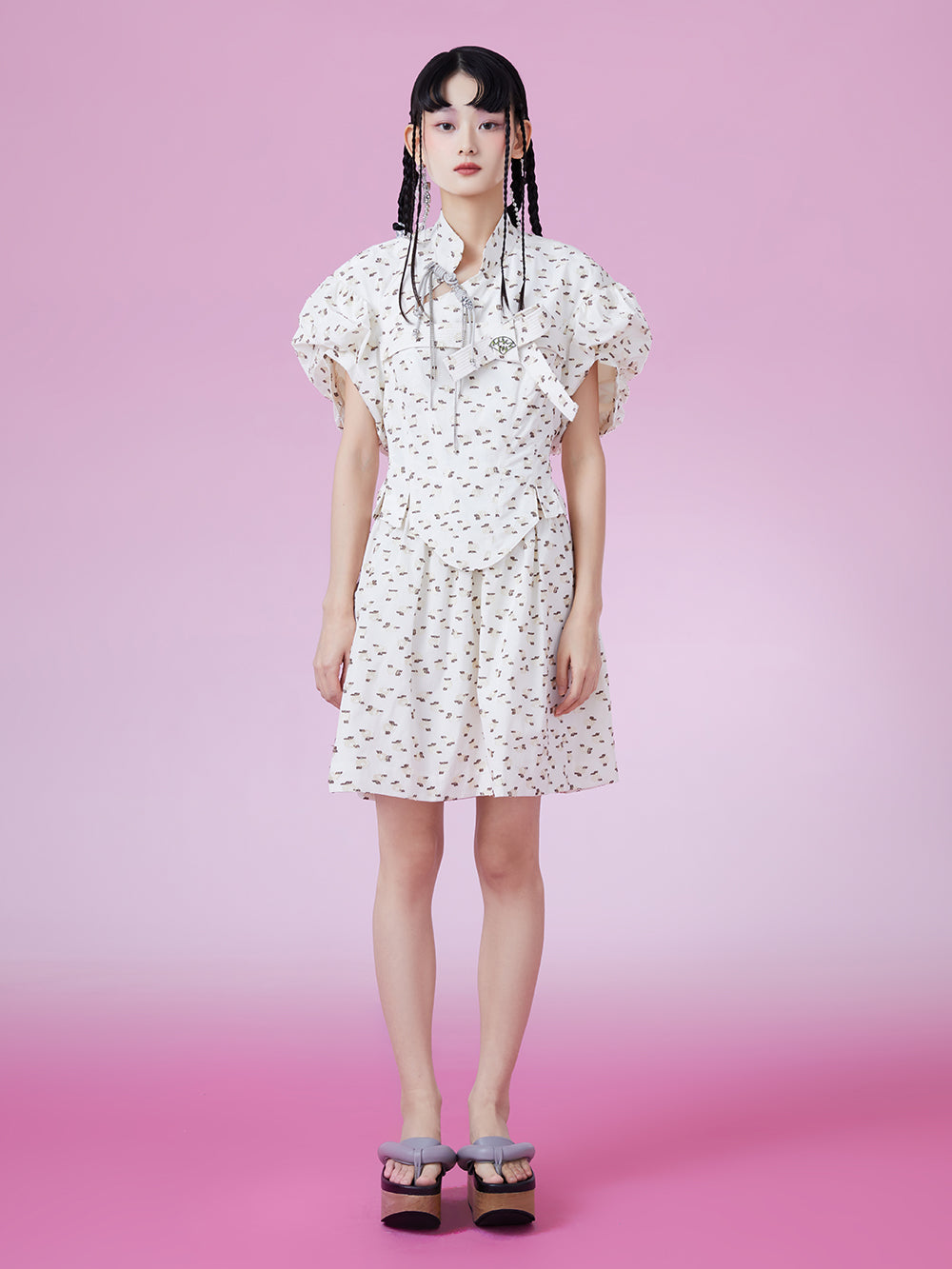 MUKZIN Sweet Puff Sleeve Polka Dot Fashion Dress