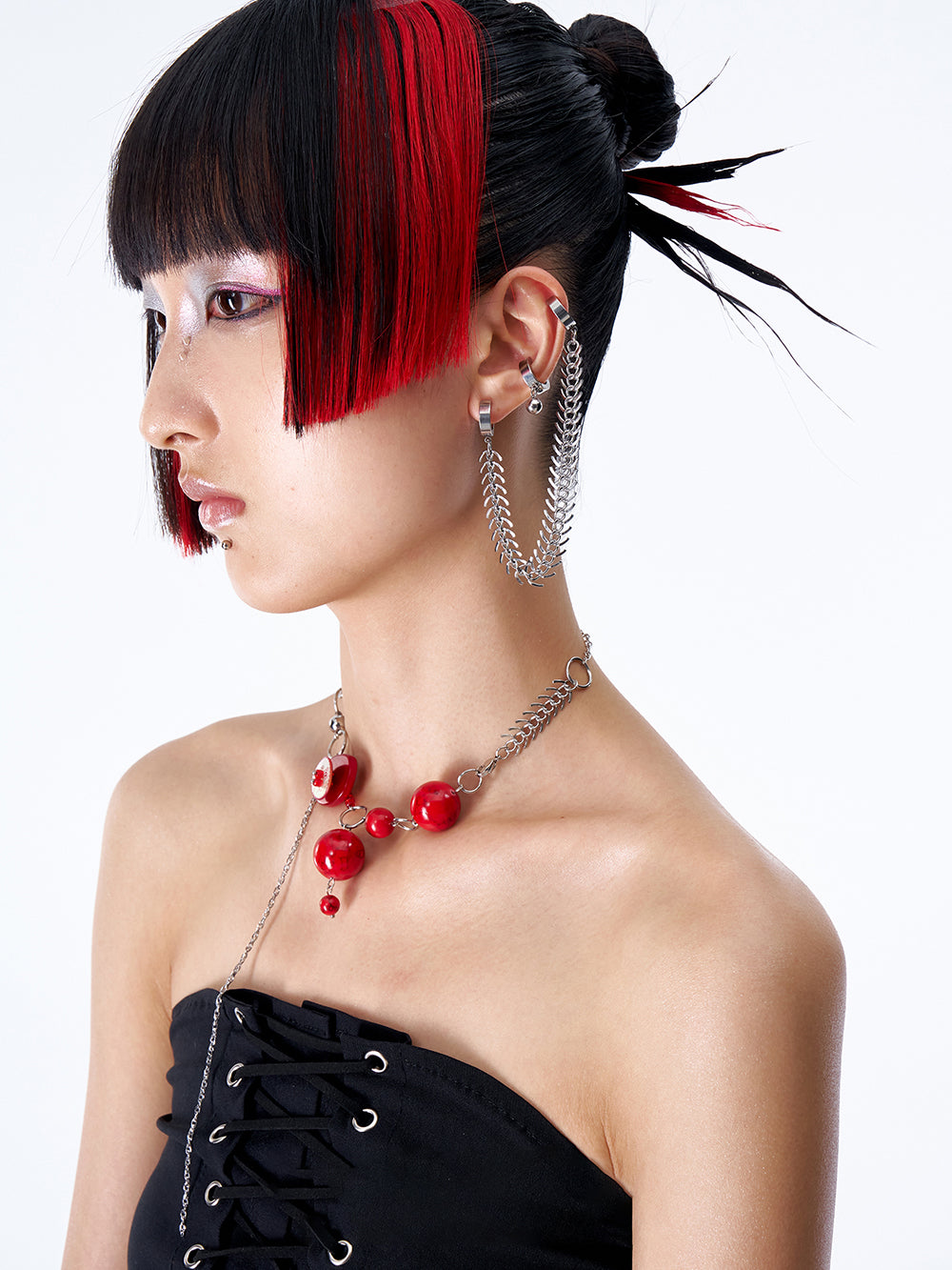 MUKTANK× DARKNESS LAB POSTPUNK-Fishbone Integrated Ear Clip